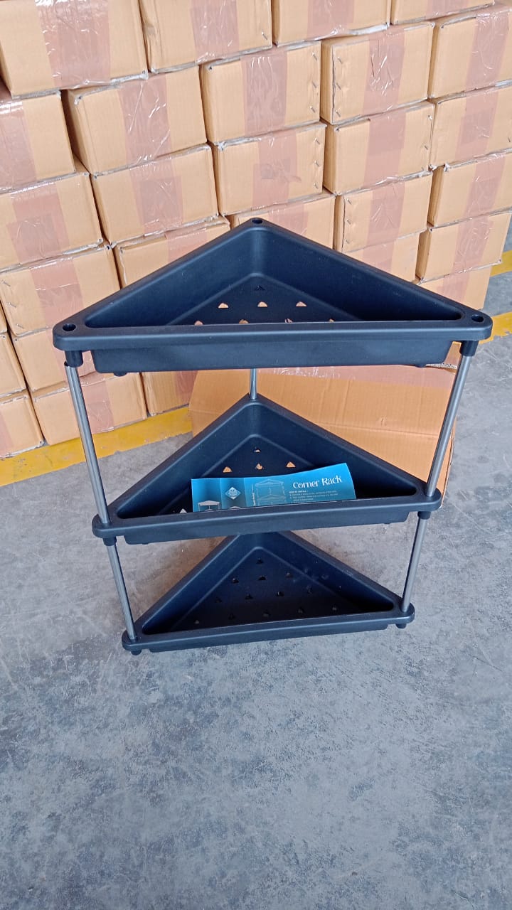 3-Layer Multipurpose Plastic Corner Storage Rack 3-Layer Multipurpose Plastic Corner Storage Rack